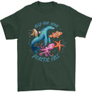 Plastic Free Climate Change Octopus Ocean Fish Mens T-Shirt 100% Cotton Forest Green