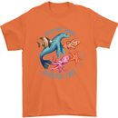 Plastic Free Climate Change Octopus Ocean Fish Mens T-Shirt 100% Cotton Orange