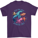 Plastic Free Climate Change Octopus Ocean Fish Mens T-Shirt 100% Cotton Purple