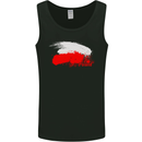 Poland Football Distressed Flag Mens Vest Tank Top Black
