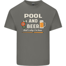 Pool and Beer That's Why I'm Here Mens Cotton T-Shirt Tee Top Charcoal