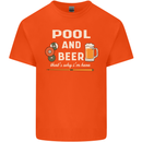 Pool and Beer That's Why I'm Here Mens Cotton T-Shirt Tee Top Orange