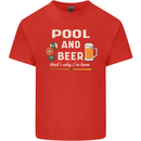 Pool and Beer That's Why I'm Here Mens Cotton T-Shirt Tee Top Red