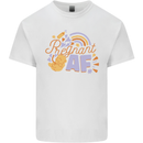 Pregnant AF New Baby Pregnancy Mum Kids T-Shirt Childrens White