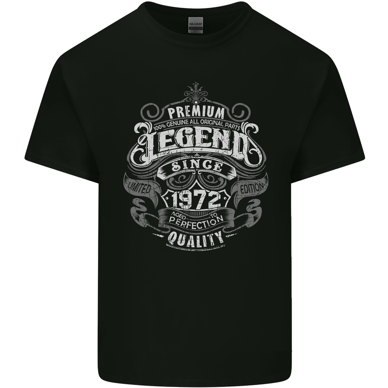 Premium Legend 51st Birthday 1972 Mens Cotton T-Shirt Tee Top Black