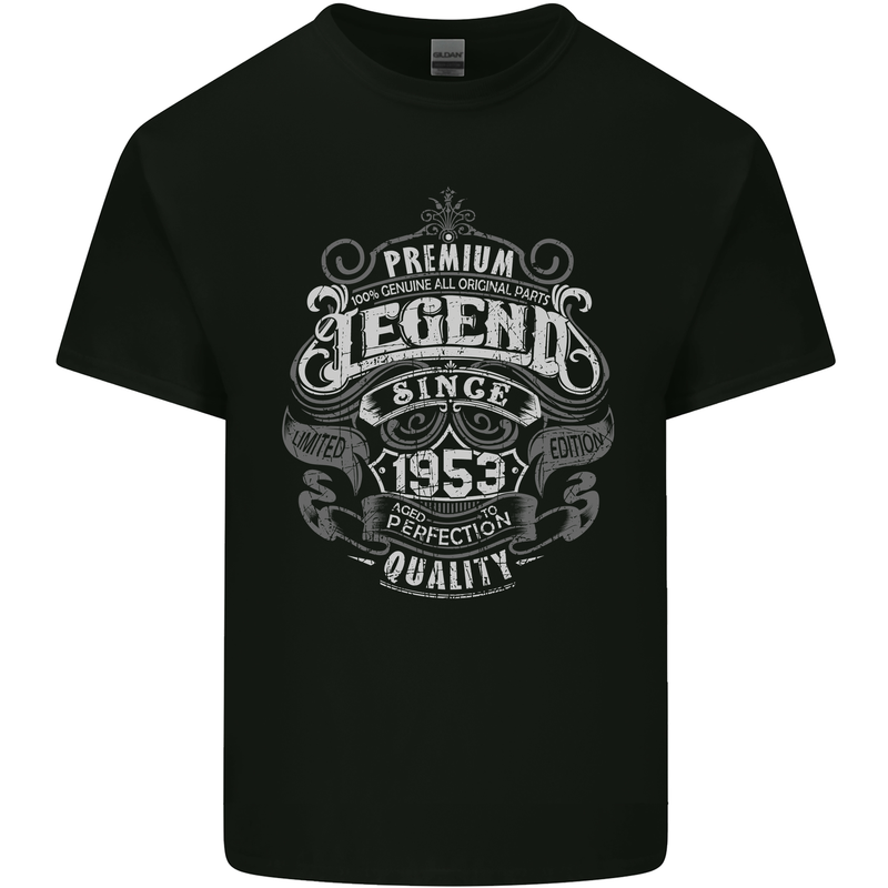 Premium Legend 70th Birthday 1953 Mens Cotton T-Shirt Tee Top Black