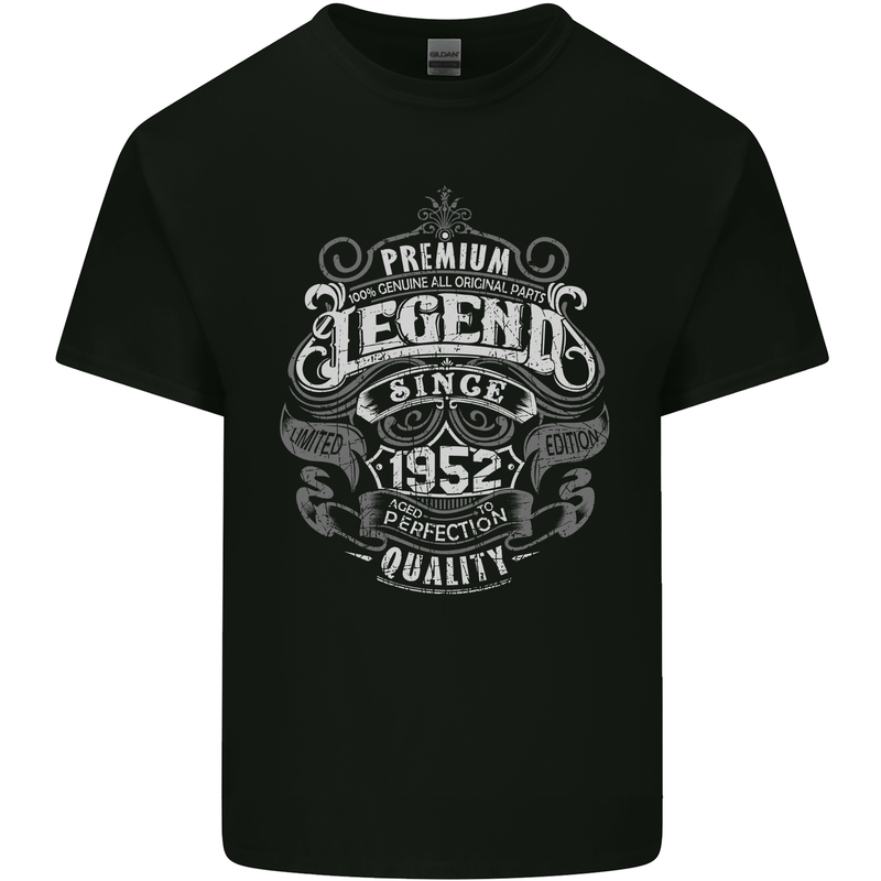 Premium Legend 71st Birthday 1952 Mens Cotton T-Shirt Tee Top Black