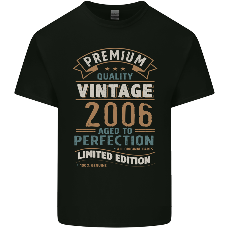 Premium Vintage 17th Birthday 2006 Mens Cotton T-Shirt Tee Top Black