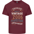 Premium Vintage 17th Birthday 2006 Mens Cotton T-Shirt Tee Top Maroon