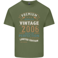 Premium Vintage 17th Birthday 2006 Mens Cotton T-Shirt Tee Top Military Green