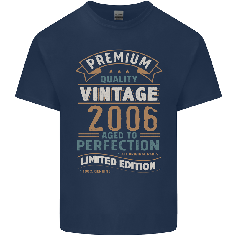 Premium Vintage 17th Birthday 2006 Mens Cotton T-Shirt Tee Top Navy Blue