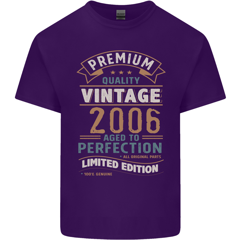 Premium Vintage 17th Birthday 2006 Mens Cotton T-Shirt Tee Top Purple