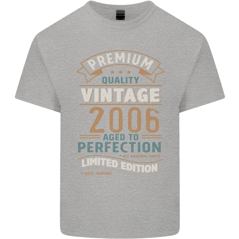 Premium Vintage 17th Birthday 2006 Mens Cotton T-Shirt Tee Top Sports Grey