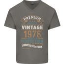 Premium Vintage 45th Birthday 1978 Mens V-Neck Cotton T-Shirt Charcoal
