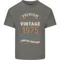 Premium Vintage 48th Birthday 1975 Mens Cotton T-Shirt Tee Top Charcoal