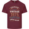 Premium Vintage 48th Birthday 1975 Mens Cotton T-Shirt Tee Top Maroon