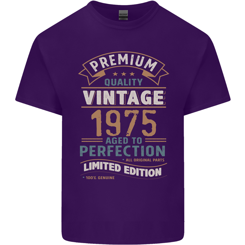 Premium Vintage 48th Birthday 1975 Mens Cotton T-Shirt Tee Top Purple