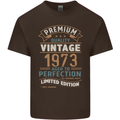 Premium Vintage 50th Birthday 1973 Mens Cotton T-Shirt Tee Top Dark Chocolate