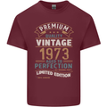 Premium Vintage 50th Birthday 1973 Mens Cotton T-Shirt Tee Top Maroon
