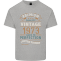 Premium Vintage 50th Birthday 1973 Mens Cotton T-Shirt Tee Top Sports Grey