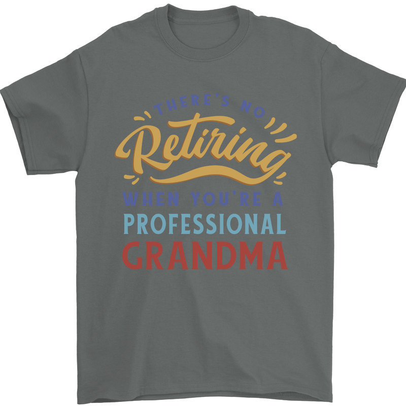 Professional Grandma Funny Retirement Retired Mens T-Shirt 100% Cotton Charcoal