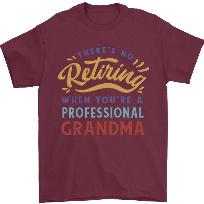 Professional Grandma Funny Retirement Retired Mens T-Shirt 100% Cotton Maroon