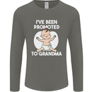 Promoted to Grandma Funny Baby Boy Girl Mens Long Sleeve T-Shirt Charcoal