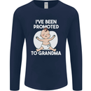 Promoted to Grandma Funny Baby Boy Girl Mens Long Sleeve T-Shirt Navy Blue