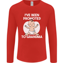 Promoted to Grandma Funny Baby Boy Girl Mens Long Sleeve T-Shirt Red