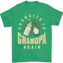Promoted to Grandpa Est. 2025 Mens T-Shirt 100% Cotton Irish Green
