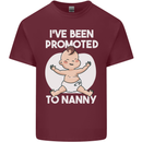 Promoted to Nanny Funny Baby Boy Girl Mens Cotton T-Shirt Tee Top Maroon