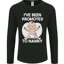 Promoted to Nanny Funny Baby Boy Girl Mens Long Sleeve T-Shirt Black