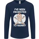 Promoted to Nanny Funny Baby Boy Girl Mens Long Sleeve T-Shirt Navy Blue
