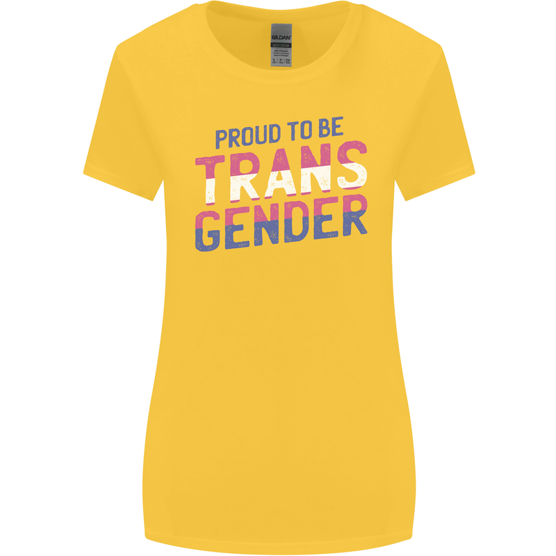Proud to Be Transgender LGBT Womens Wider Cut T-Shirt Yellow