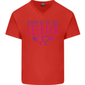 Proud to Be a Lesbian LGBT Gay Pride Day Mens V-Neck Cotton T-Shirt Red