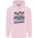 Rafting Get Soaked in Adrenaline White Water Mens 80% Cotton Hoodie Light Pink