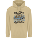 Rafting Get Soaked in Adrenaline White Water Mens 80% Cotton Hoodie Sand