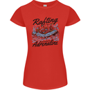 Rafting Get Soaked in Adrenaline White Water Womens Petite Cut T-Shirt Red