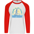 Sailing My Escape From Reality Sailor Mens L/S Baseball T-Shirt White/Red