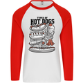 Types of Hot Dogs Funny Fast Food Mens L/S Baseball T-Shirt White/Red