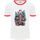 A Cool Christmas Racoon Xmas Mens Ringer T-Shirt White/Red