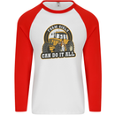 Farm Girls Can Do It All Funny Farming Mens L/S Baseball T-Shirt White/Red