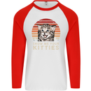 Show Me Your Kitties Funny Cat Kitten Mens L/S Baseball T-Shirt White/Red