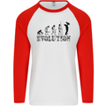 Father And Son Evolution Father's Day Dad Mens L/S Baseball T-Shirt White/Red