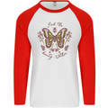 Beauty Within Butterfly Butterflies Mens L/S Baseball T-Shirt White/Red