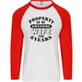 8th Wedding Anniversary 8 Year Funny Wife Mens L/S Baseball T-Shirt White/Red