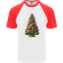 Strawberry Christmas Tree Xmas Mens S/S Baseball T-Shirt White/Red