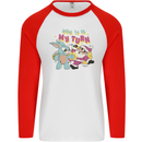 Easter Rabbit vs Santa Claus Funny Bunny Egg Mens L/S Baseball T-Shirt White/Red