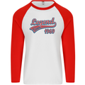 Legend Since 54th Birthday 1969 Mens L/S Baseball T-Shirt White/Red