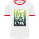 Camp Hair Dont Care Funny Caravan Camping Mens Ringer T-Shirt White/Red